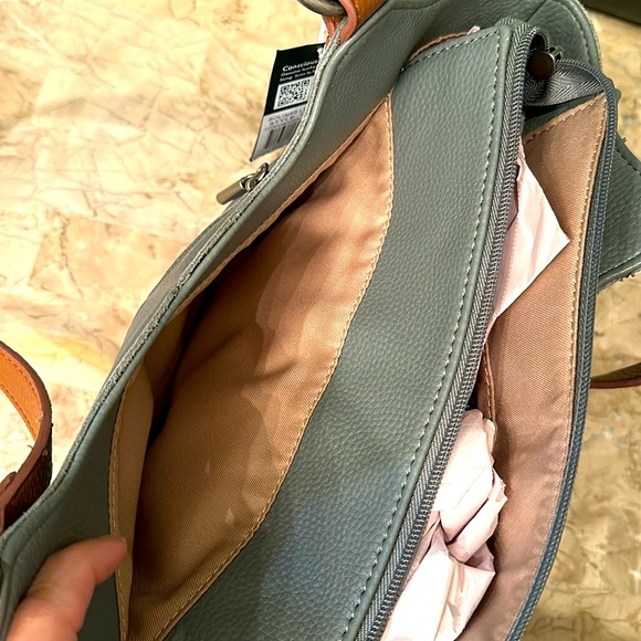 NWT the sak Bolinas Leather Satchel in dusty blue - Picture 5 of 7